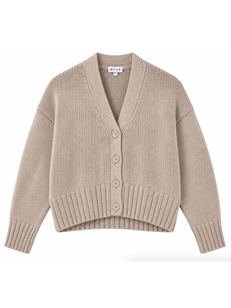 Kule Cotton Raffa Cardigan Sweater Beige Brown Women’s Size Xs